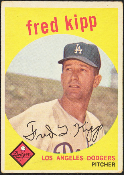 1959 Topps Fred Kipp #258 Gray Back Los Angeles Dodgers RC VG R100143 front of card