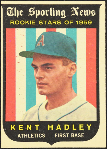 1959 Topps Kent Hadley #127 Rookie Stars Kansas City Athletics RC Low Grade - Marks R100156 front of card