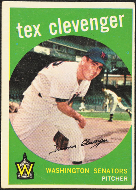 1959 Topps Tex Clevenger #298 Washington Senators VG-EX R100162 front of card