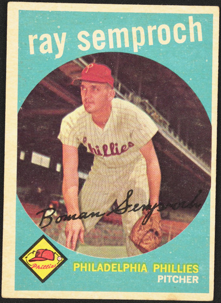 1959 Topps Ray Semproch #197 Philadelphia Phillies VG R100214 front of card