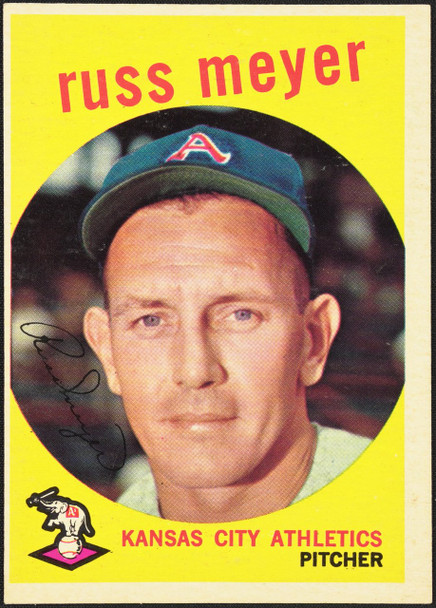 1959 Topps Russ Meyer #482 Kansas City Athletics VG — Example A front of card
