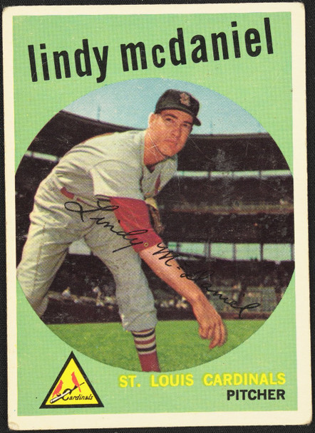 1959 Topps Lindy McDaniel #479 St. Louis Cardinals Low Grade - Creases R100234 front of card