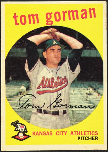 1959 Topps Tom Gorman #449 Kansas City Athletics VG R100235 front of card