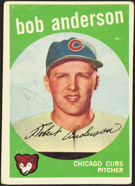 1959 Topps Bob Anderson #447 Chicago Cubs Low Grade - Marks R100236 front of card