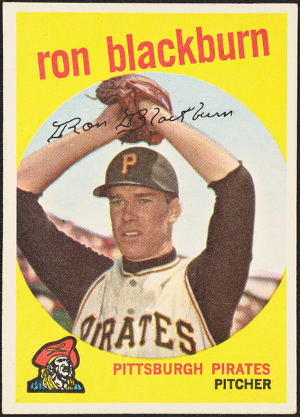 1959 Topps Ron Blackburn #401 Pittsburgh Pirates EX R100238 front of card