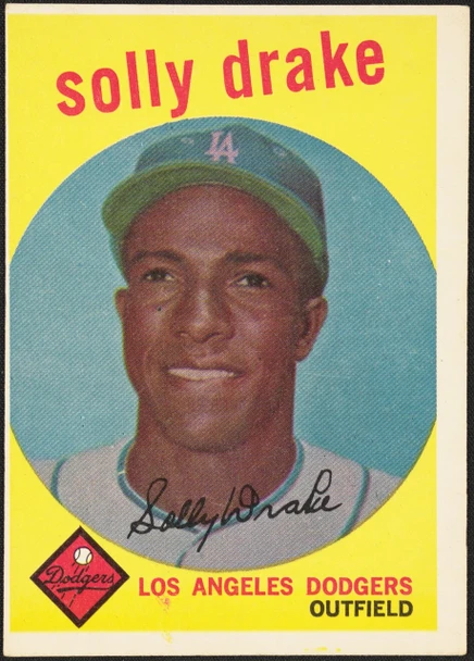 1959 Topps Solly Drake #406 Los Angeles Dodgers VG — Example A front of card