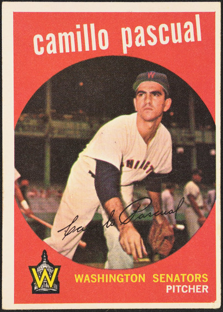 1959 Topps Camilo Pascual #413 Washington Senators VG — Example A front of card