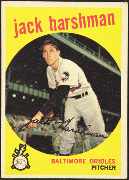 1959 Topps Jack Harshman #475 Baltimore Orioles EX R100260 front of card
