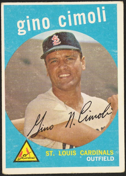 1959 Topps Gino Cimoli #418 St. Louis Cardinals Good R100263 front of card