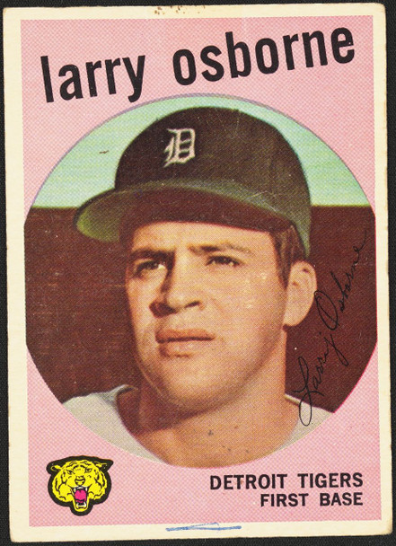 1959 Topps Larry Osborne #524 Detroit Tigers RC Low Grade - Marks R100273 front of card