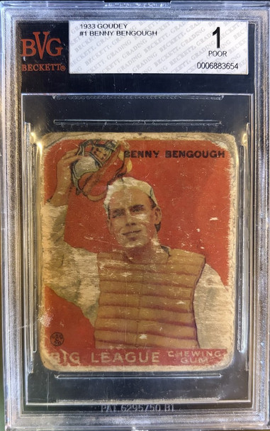 Front of 1933 Goudey Benny Bengough #1 BVG 1