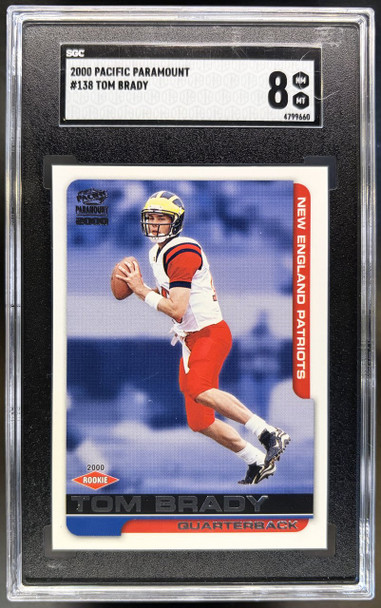 2000 Pacific Paramount Tom Brady #138 Rookie Card SGC 8 — front of card