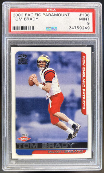 2000 Pacific Paramount Tom Brady #138 Rookie Card PSA 9 — front of card