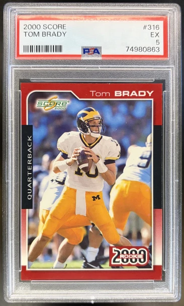 2000 Score Tom Brady #316 Rookie Card PSA 5 — front of card