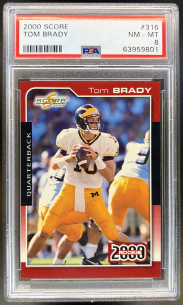2000 Score Tom Brady #316 Rookie Card PSA 8 — front of card