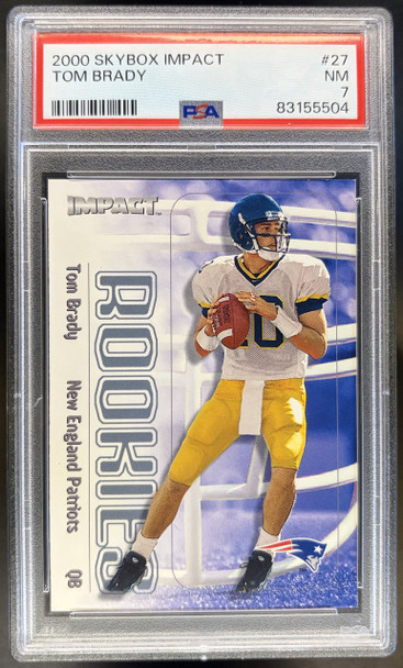 2000 SkyBox Impact Tom Brady #27 Rookie Card PSA 7 — front of card