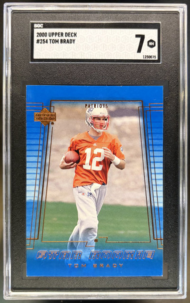 2000 Upper Deck Tom Brady #254 Rookie Card SGC 7 — front of card