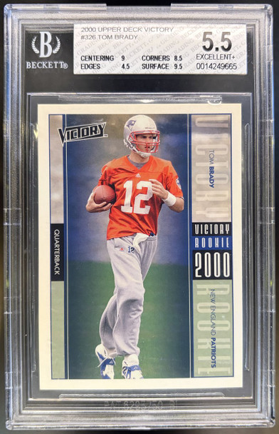 2000 Upper Deck Victory Tom Brady #326 Rookie Card BGS 5.5 — front of card