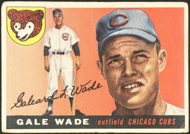 1955 Topps Gale Wade #196 Chicago Cubs High Number Low Grade - Creases — Example A front of card