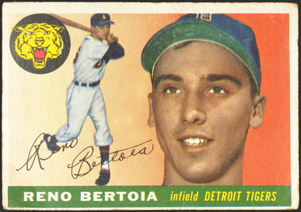 1955 Topps Reno Bertoia #94 Detroit Tigers Fair — Example A front of card