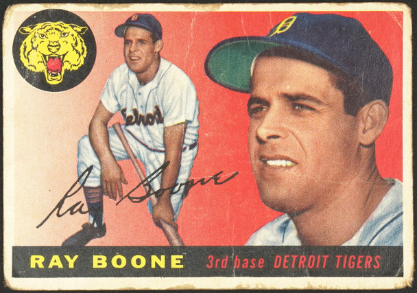 1955 Topps Ray Boone #65 Detroit Tigers Low Grade - Creases front of card
