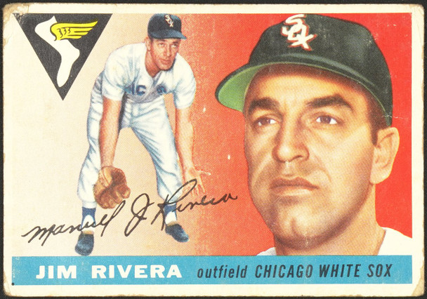 1955 Topps Jim Rivera #58 Chicago White Sox Low Grade - Creases front of card