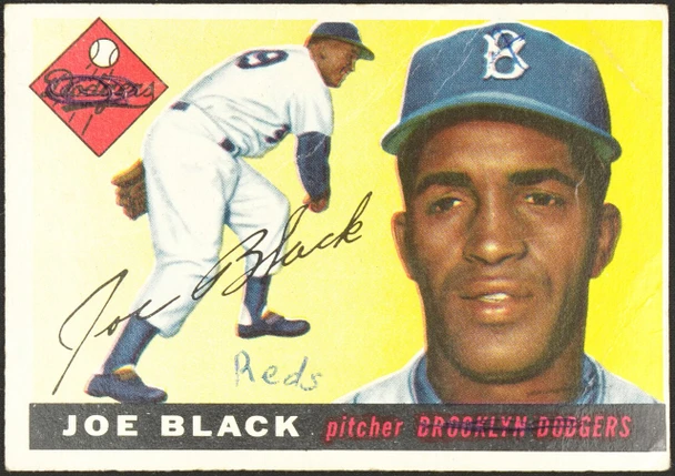 1955 Topps Joe Black #156 Brooklyn Dodgers Low Grade - Marks front of card