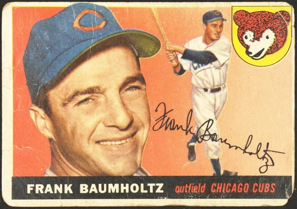 1955 Topps Frank Baumholtz #172 Chicago Cubs High Number Low Grade - Creases front of card