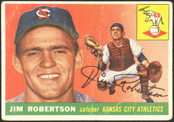 1955 Topps Jim Robertson #177 Kansas City Athletics High Number Fair front of card