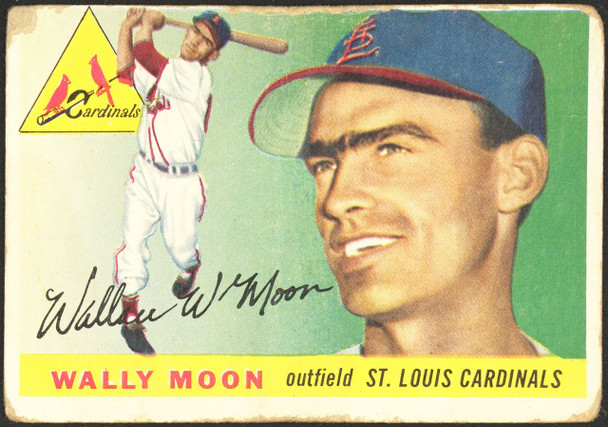 1955 Topps Wally Moon #67 St. Louis Cardinals Fair front of card