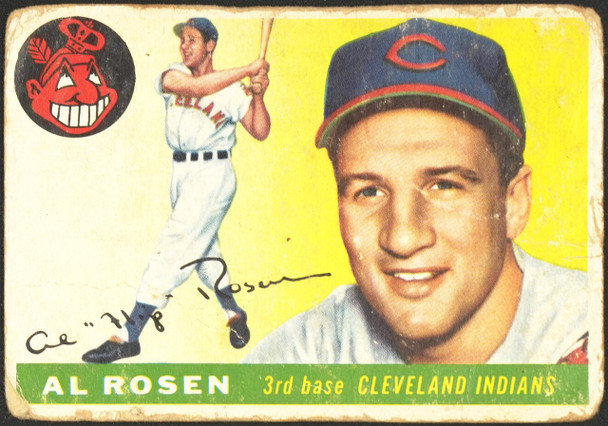 1955 Topps Al Rosen #70 Cleveland Indians Low Grade - Creases — Example A front of card