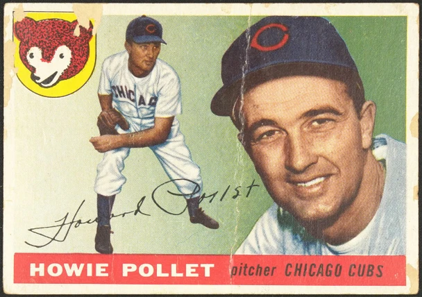 1955 Topps Howie Pollet #76 Chicago Cubs Low Grade - Creases front of card