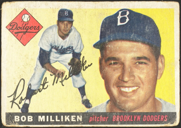 1955 Topps Bob Milliken #111 Brooklyn Dodgers Fair front of card