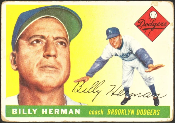1955 Topps Billy Herman #19 Brooklyn Dodgers Fair front of card