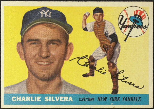 1955 Topps Charlie Silvera #188 New York Yankees High Number Fair front of card
