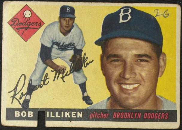1955 Topps Bob Milliken #111 Brooklyn Dodgers Poor front of card