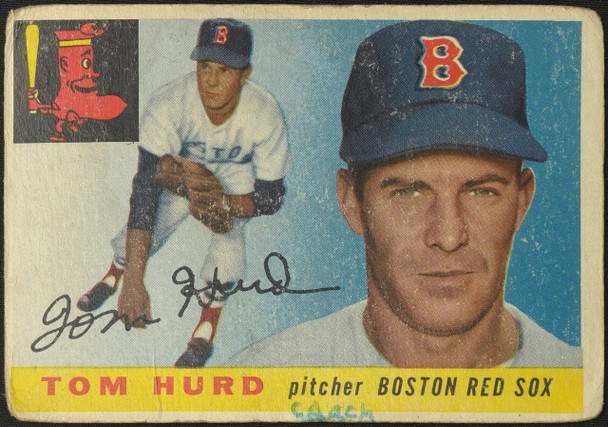 1955 Topps Tom Hurd #116 Boston Red Sox Low Grade - Marks front of card