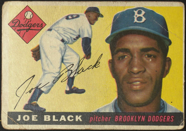 1955 Topps Joe Black #156 Brooklyn Dodgers Fair Example A front of card