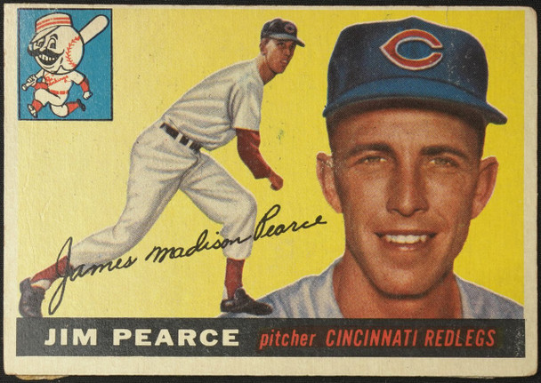 1955 Topps Jim Pearce #170 Cincinnati Redlegs RC High Number Poor front of card