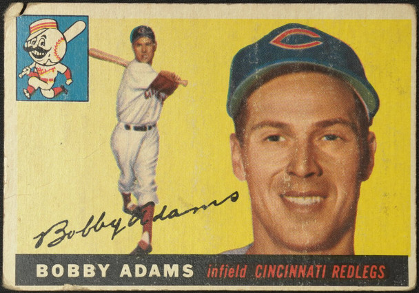 1955 Topps Bobby Adams #178 Cincinnati Redlegs High Number Fair Example A front of card