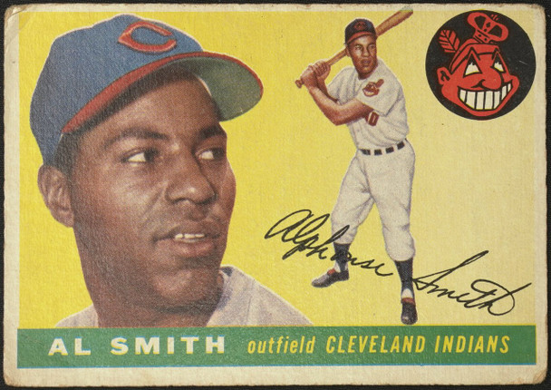 1955 Topps Al Smith #197 Cleveland Indians High Number Low Grade - Creases front of card