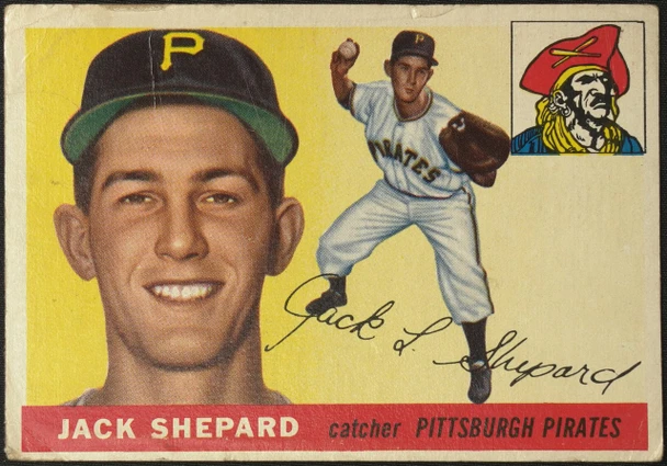 1955 Topps Jack Shepard #73 Pittsburgh Pirates Low Grade - Creases front of card