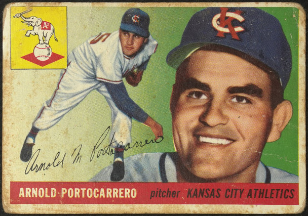 1955 Topps Arnie Portocarrero #77 Kansas City Athletics Fair Example A front of card