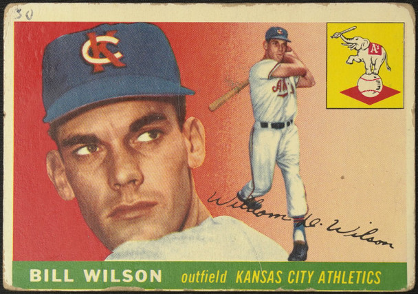 1955 Topps Bill Wilson #86 Kansas City Athletics Fair Example A front of card