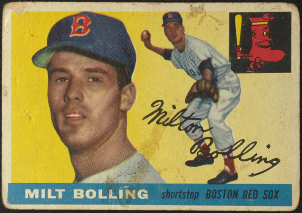 1955 Topps Milt Bolling #91 Boston Red Sox Fair — Example A front of card