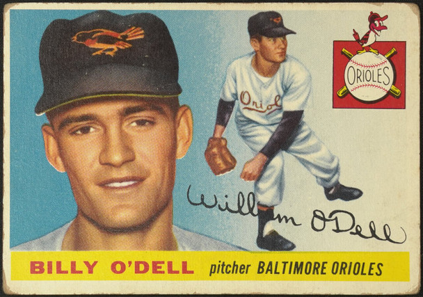 1955 Topps Billy O'Dell #57 Baltimore Orioles Fair Example A front of card