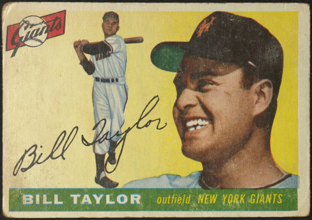 1955 Topps Bill Taylor #53 New York Giants Fair — Example C front of card