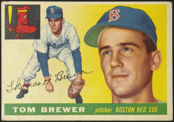 1955 Topps Tom Brewer #83 Boston Red Sox RC Fair front of card