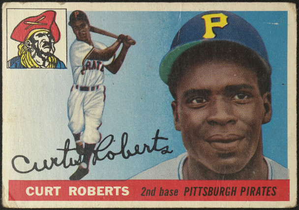 1955 Topps Curt Roberts #107 Pittsburgh Pirates Low Grade - Creases Example B front of card