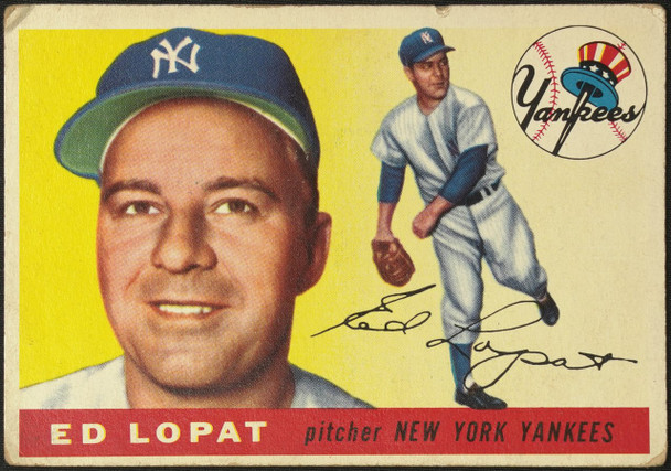 1955 Topps Ed Lopat #109 New York Yankees Fair Example B front of card